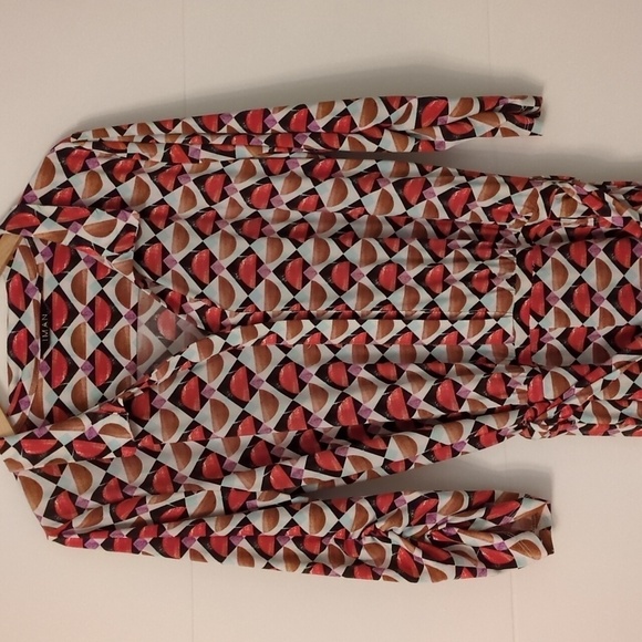 Iman 60's Boho Retro Pattern Stretchy Jumpsuit Waist Tie Waist Size Large - Picture 1 of 11